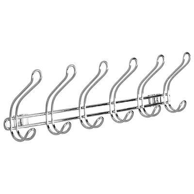 InterDesign Classico Over the Door Rack with 6 Hook - Chrome