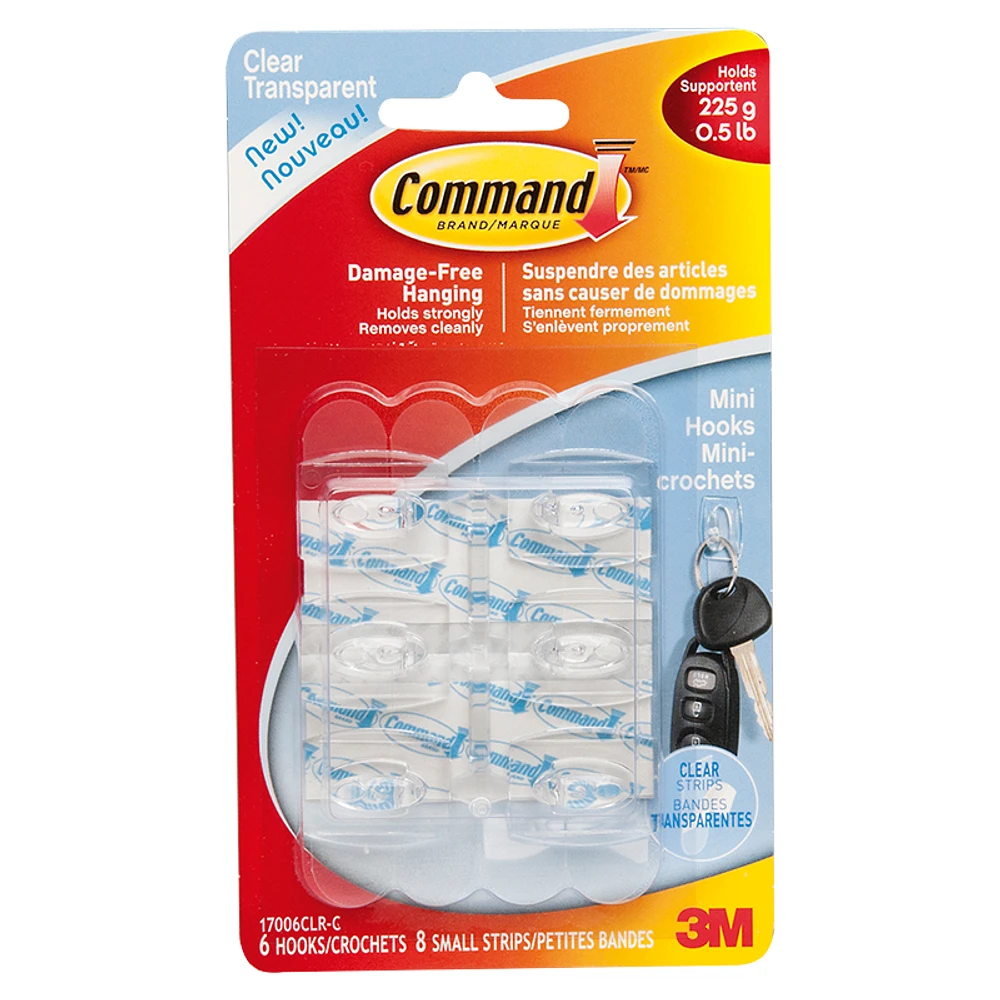 Command Mini Hooks - Clear - 6's