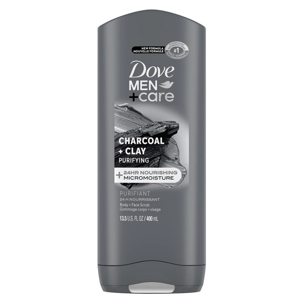 Dove Men+Care Elements Charcoal & Clay Body and Face Wash - 400ml