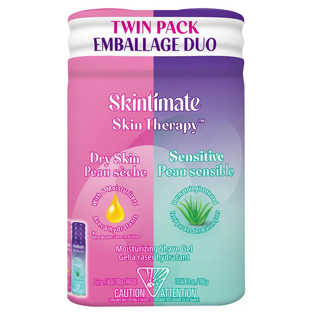 Skintimate Skin Therapy Moisturizing Shave Gel - 2 x 198g