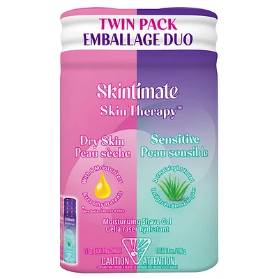 Skintimate Skin Therapy Moisturizing Shave Gel - 2 x 198g