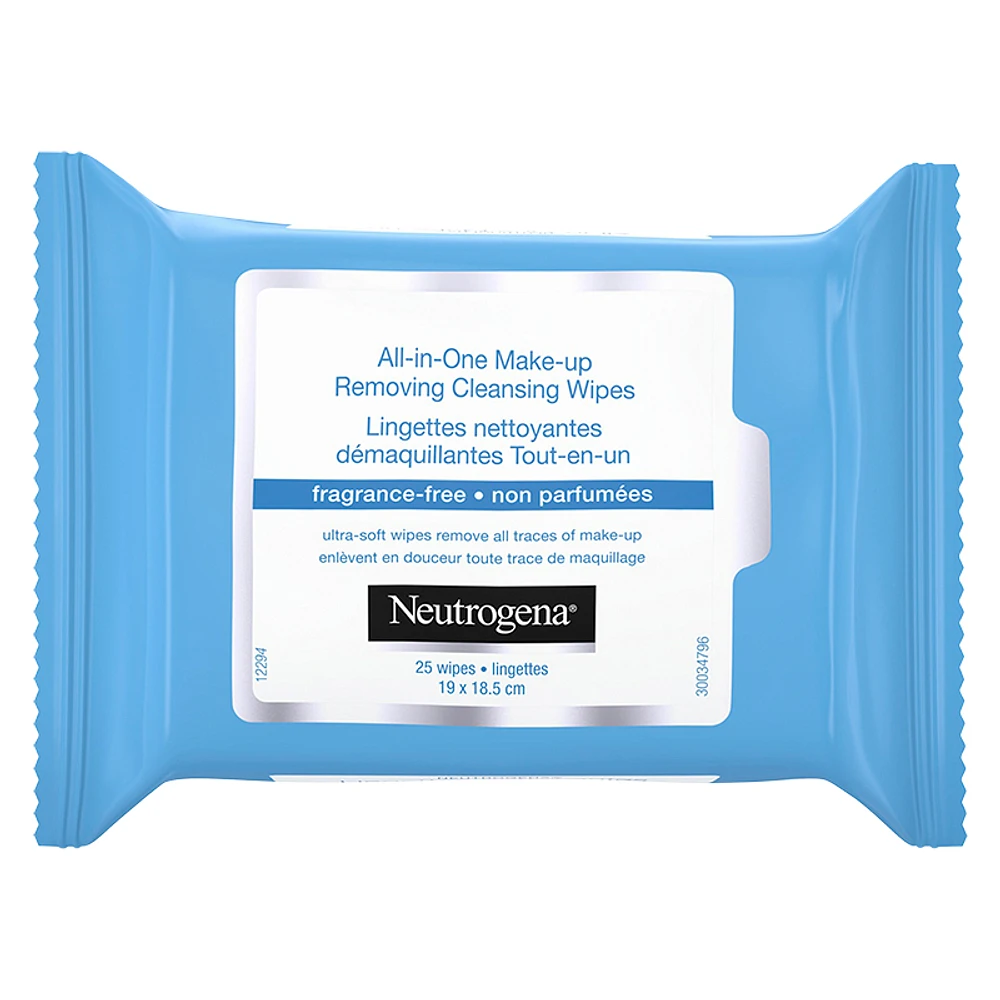 Neutrogena All-in-One Make-Up Removing Cleansing Wipes - Fragrance Free - 25s