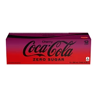 Coca-Cola Zero Sugar Soft Drink - Cherry - 12x355ml