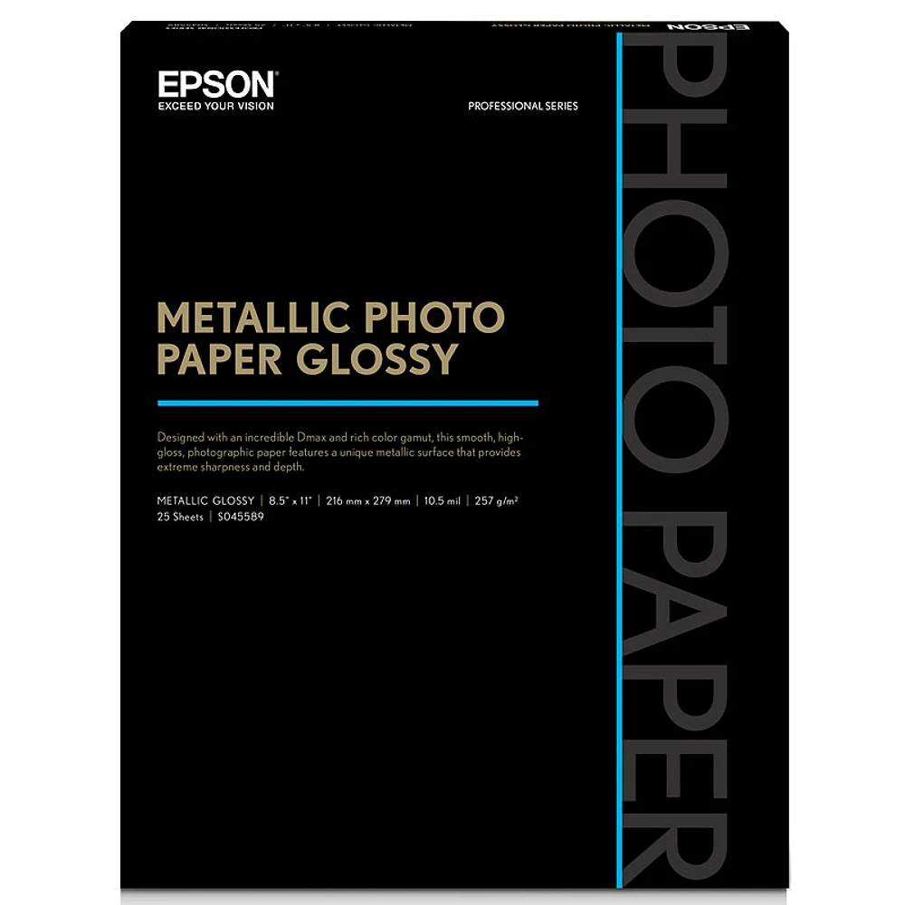 Epson Metallic Photo Paper Glossy - 8.5 x 11inch - 25 Sheets - S045589