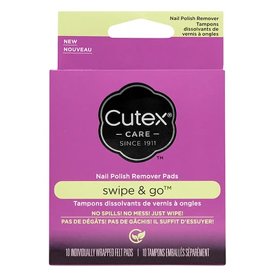 Cutex Swipe & Go Remover Pads - 10's