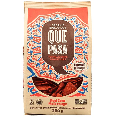 Que Pasa Organic Tortilla Chips - Red Corn - 300g