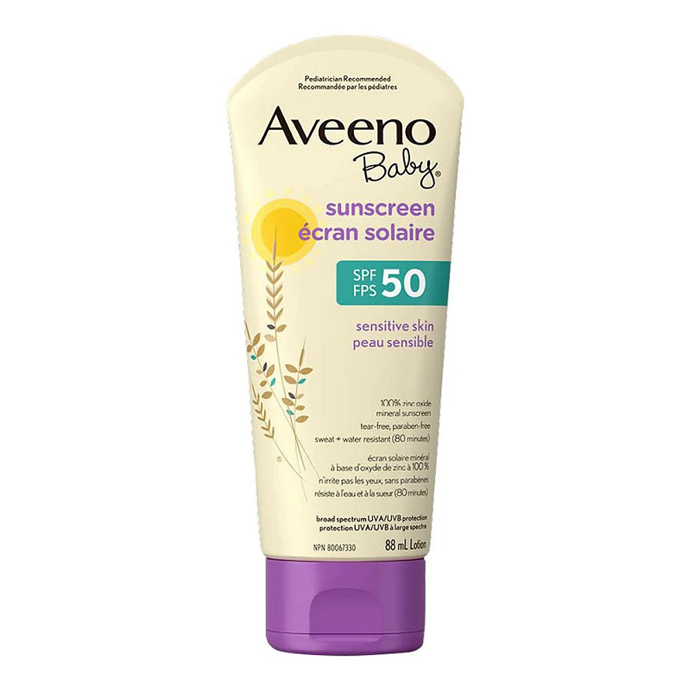 Aveeno Baby Sunscreen Lotion - Sensitive Skin - SPF 50 - 88ml