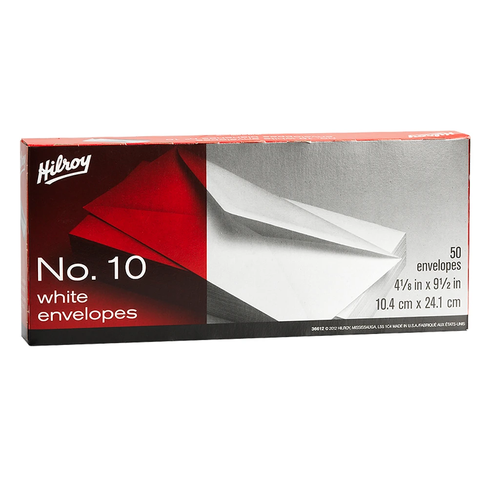 Hilroy Envelopes No.10 Plain - 50 pack