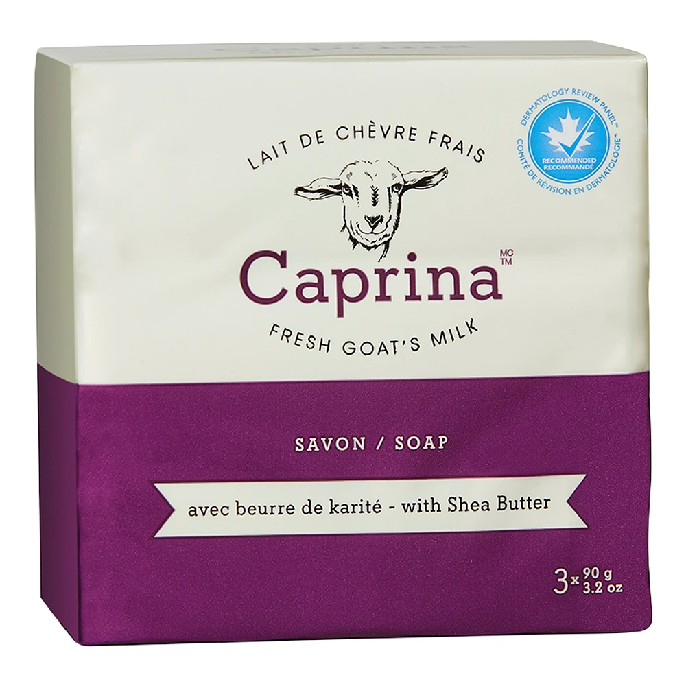 Caprina by Canus Fresh Goat's Milk Soap - Shea Butter - 3 x 90g