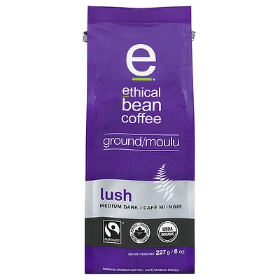 Ethical Bean Coffee - Lush Medium Dark - Ground Coffee - 227g