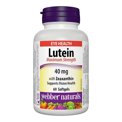 Webber Naturals Maximum Strength Lutein with Zeaxanthin Softgels - 60's