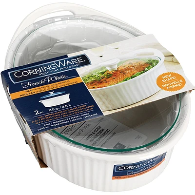 Corningware Baker with Glass Cover - French White - 2.3L