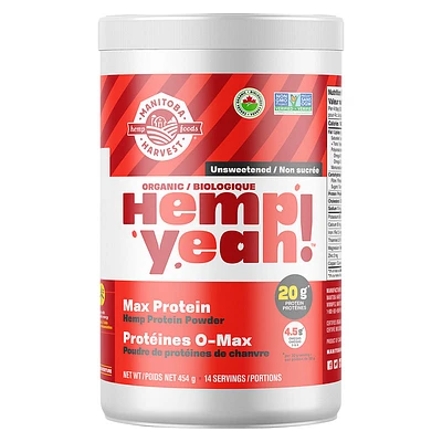 Manitoba Harvest Hemp Yeah Max Protein Hemp Protein Powder - Unsweetened - 454g