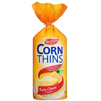 Real Foods Corn Thins - Cheese - 125g