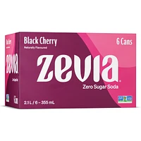 Zevia Soda - Black Cherry - 6 x 355ml