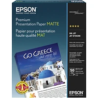 Epson Premium Matte Presentation Paper - 8.5 x 11inch - 50 Sheets - S041257