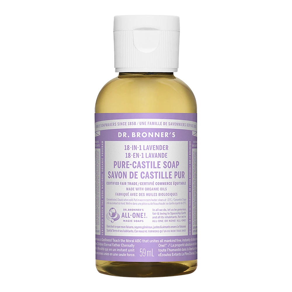 Dr Bronner's 18-In-1 Liquid Soap - Lavender - 59 ml