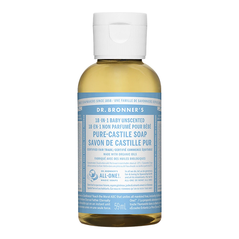 Dr Bronner's 18-In-1 Baby Unscented Liquid Soap - 59 ml