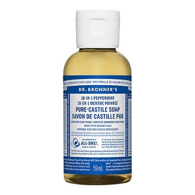 Dr Bronner's 18-In-1 Liquid Soap - Peppermint - 59 ml