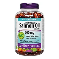 Webber Naturals Wild Alaskan Salmon Oil EPA/DHA Softgels - 200mg - 220's