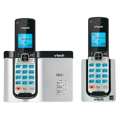 VTech Dect Bluetooth 2 Handset Cordless Phone With Caller ID/Call Waiting - Silver - DS66112