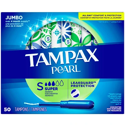 Tampax Pearl Tampons - Super - 50s