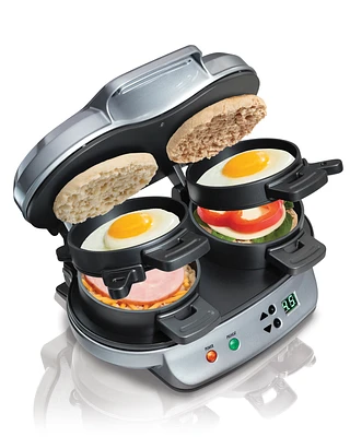 Hamilton Beach Dual Breakfast Sandwich Maker - Silver - 25490C