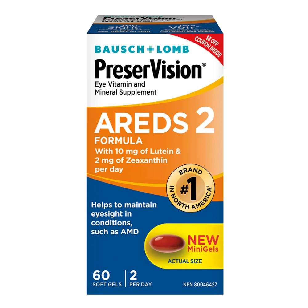 Bausch & Lomb PreserVision AREDS 2 Eye Vitamin and Mineral Supplement - 60s