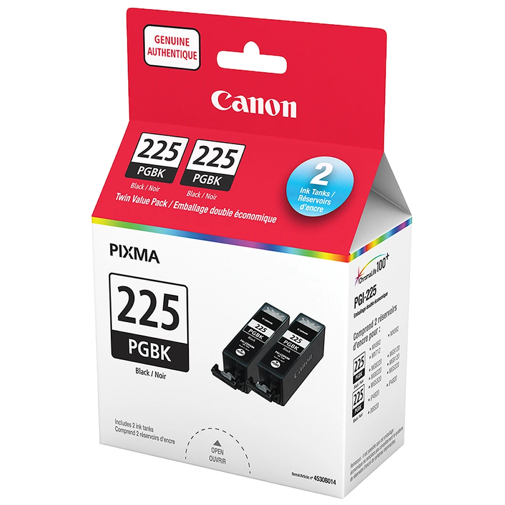 Canon PGI-225 Twin Pack Ink Cartridges - Black - 4530B014