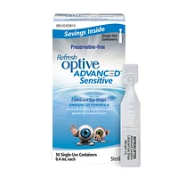 Refresh Optive Advanced Sensitive Lubricant Eye Drops - 30 x .4ml