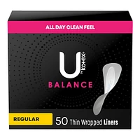 U by Kotex Balance Daily Wrapped Pantyliner - Regular - 50s