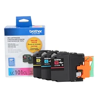 Brother LC101 3 Pack Colour Printer Ink Cartridges - LC1013PKS