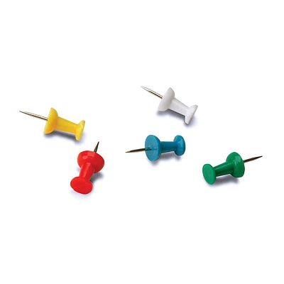 ACCO Push Pins - Assorted - 100 Count