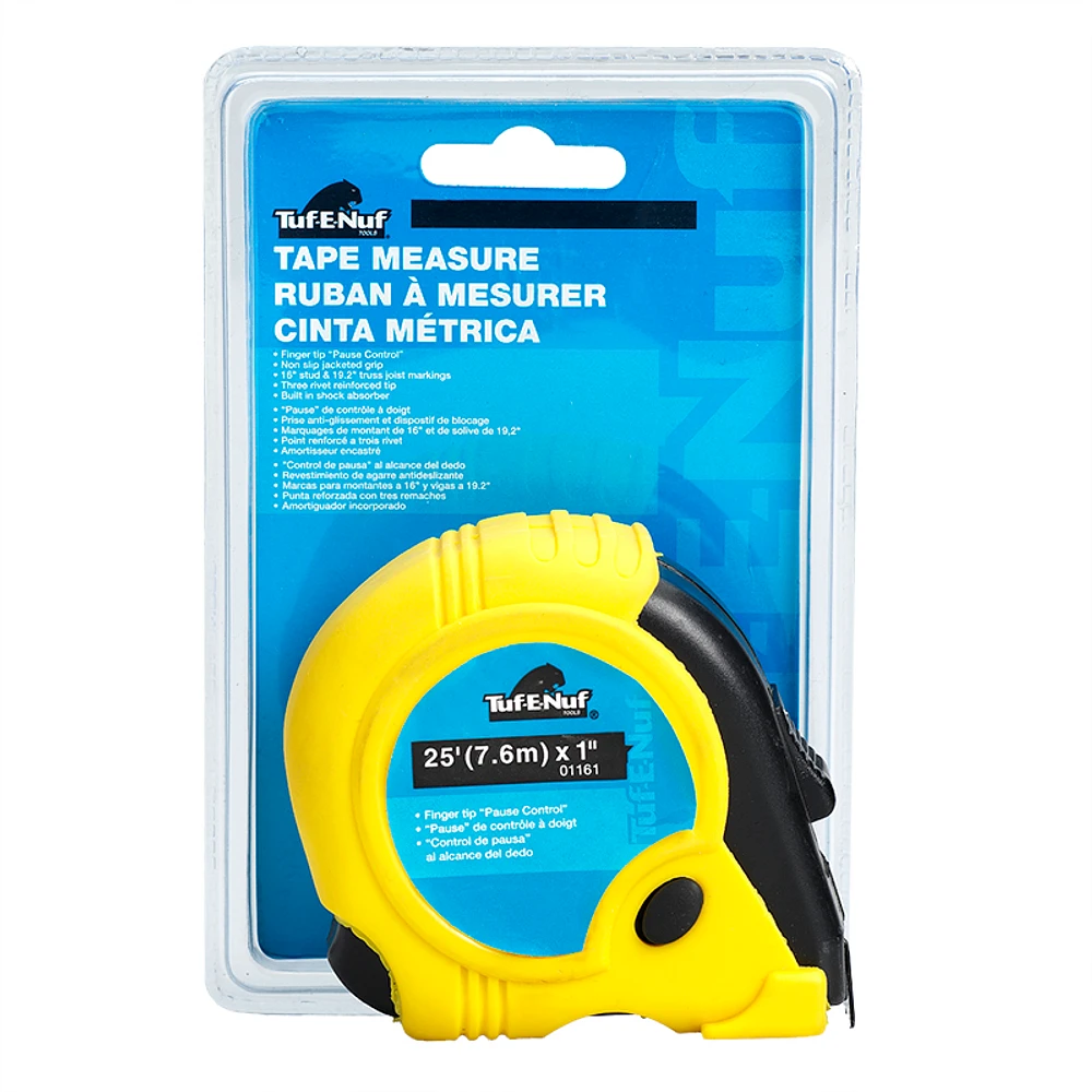 Tuf-E-Nuf Tape Measure with Rubber Jacket - 7.6m x 1inch