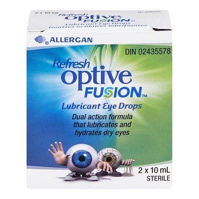 Refresh Optive Fusion Lubricant Eye Drops - 2 x 10ml