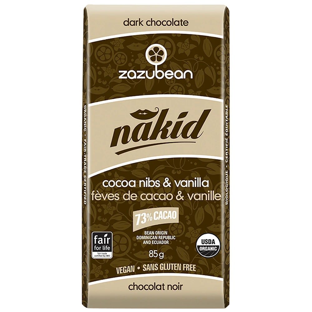 Zazubean Nakid - Cocoa Nibs & Vanilla -85g