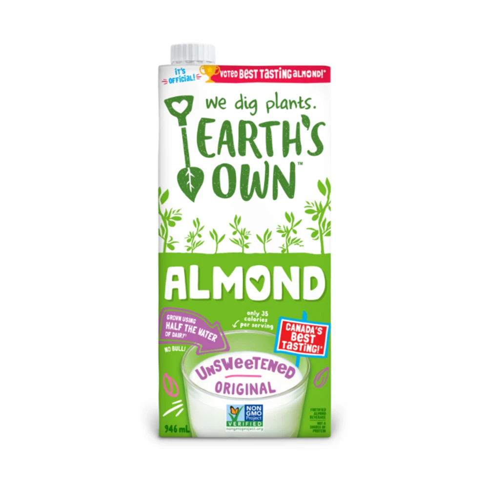 Earth's Own Almond Milk - Unsweetened Original - 946ml