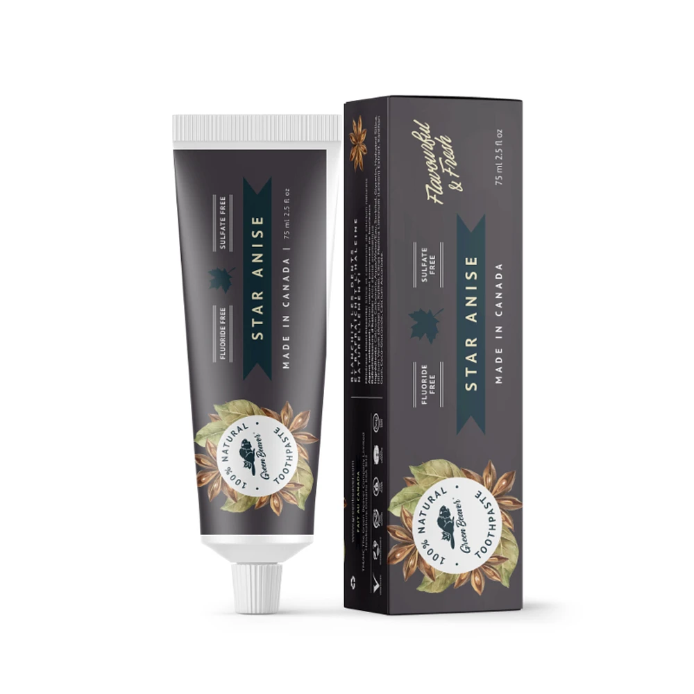 The Green Beaver 100% Natural Toothpaste - Star Anise - 75ml