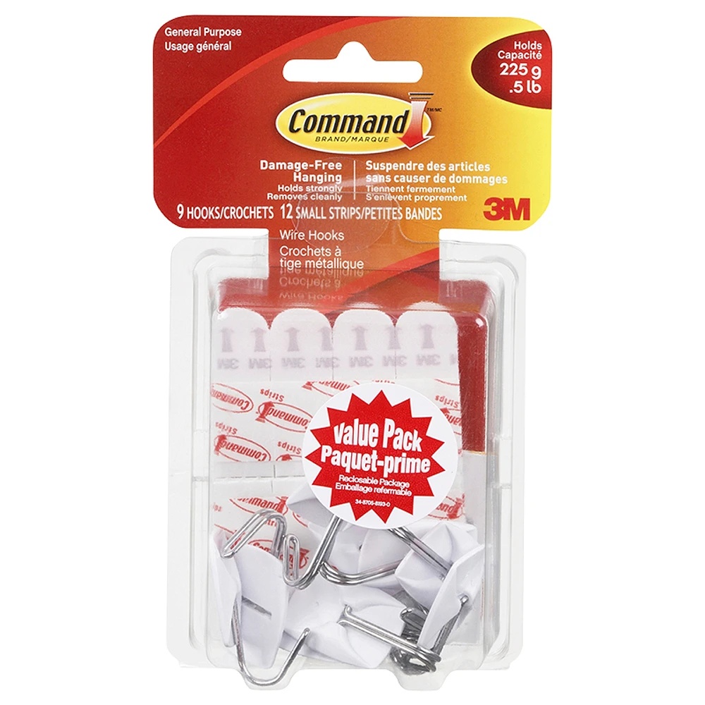 Command Small Wire Hooks Value Pack - Clear - 17067C-VP - 9's