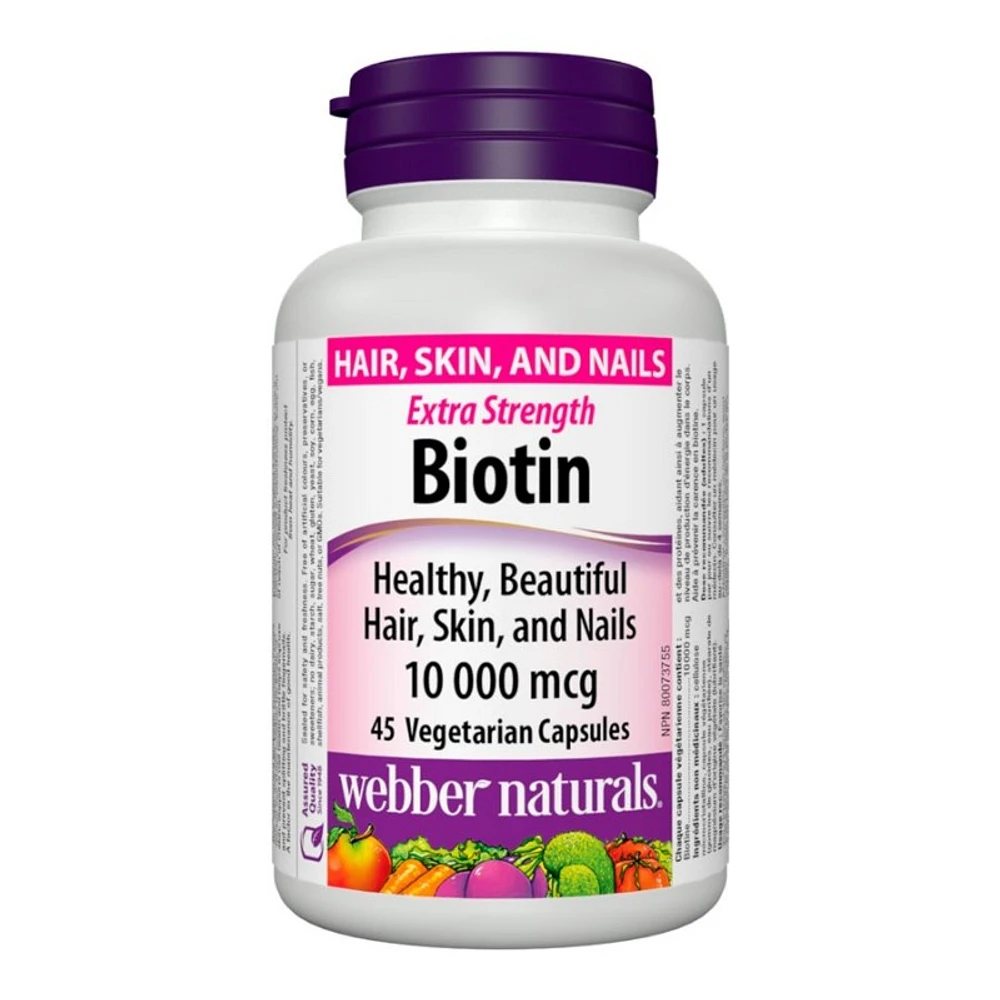 Webber Naturals Extra Strength Biotin Capsules - 10,000mcg - 45s