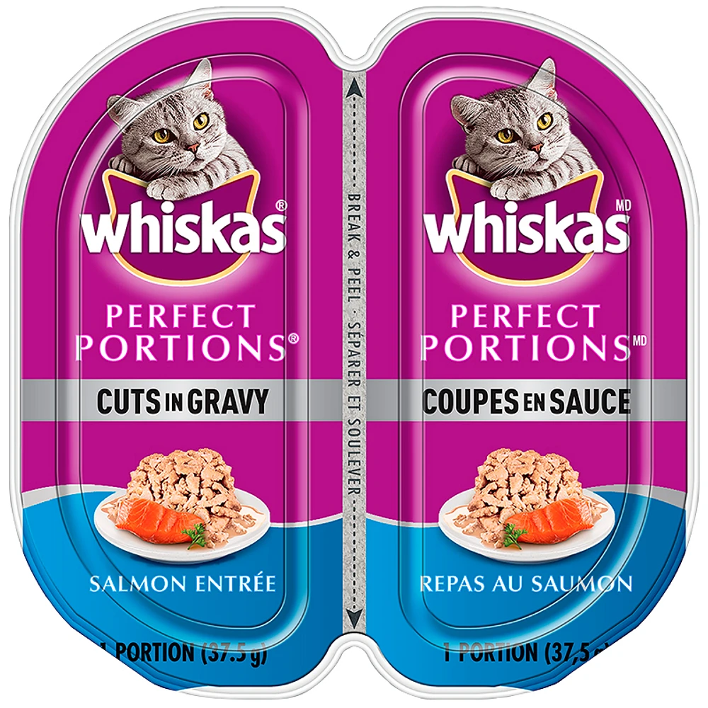 Whiskas Perfect Portion Cuts in Gravy - Salmon Entree - 2 x 37.5g