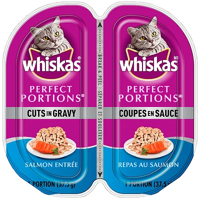 Whiskas Perfect Portion Cuts in Gravy - Salmon Entree - 2 x 37.5g