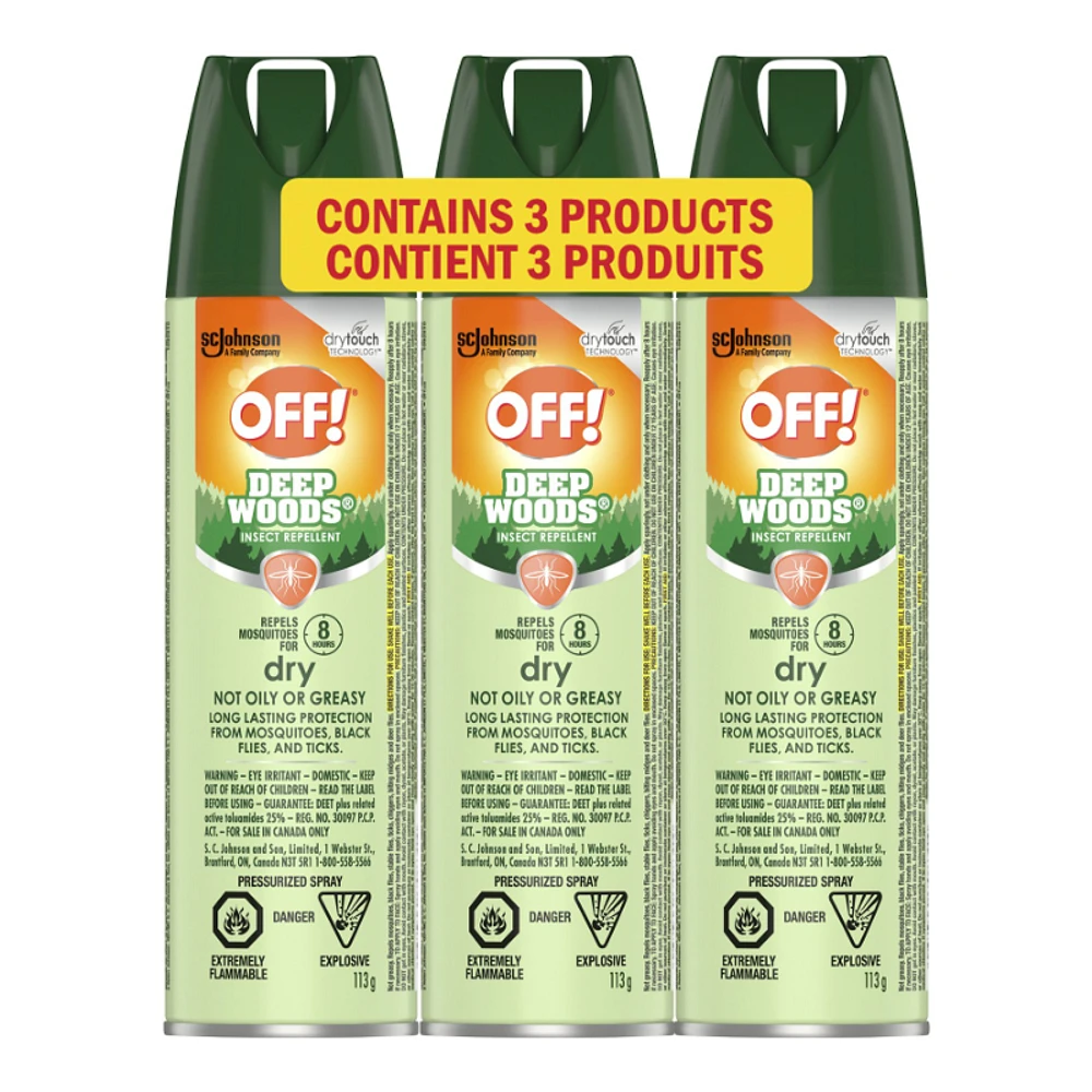 OFF! Deep Woods Insect Repellent - Dry - 3 x 113g
