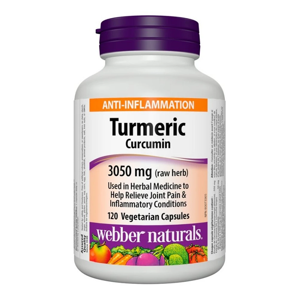 Webber Naturals Turmeric Vegetarian Capsules - 3050mg - 120's