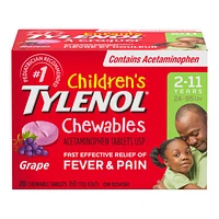 Tylenol* Children's Chewable Tablets Grape Punch - 160mg - 20's   