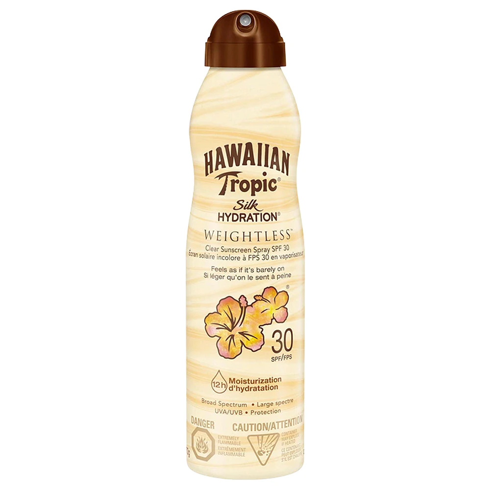 Hawaiian Tropic Silk Hydration Weightless Clear Sunscreen Spray - SPF30 - 170g