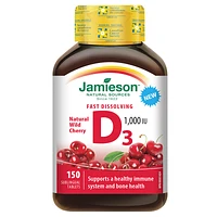 Jamieson Fast Dissolving D3 1000 IU - Natural Wild Cherry - 150s