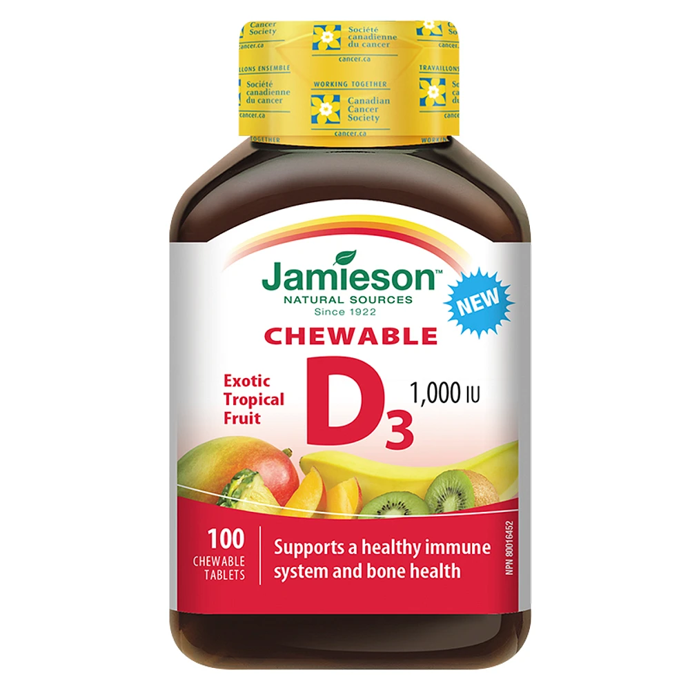 Jamieson Chewable D3 1000I U - Exotic Tropical Fruit - 100s