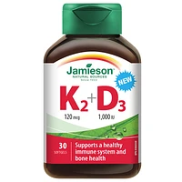 Jamieson K2 120 mcg + D3 1000 IU - 30s