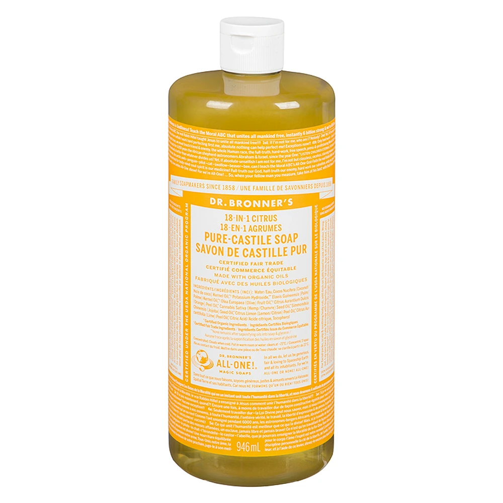 Dr. Bronner's 18-IN-1 Pure-Castile Liquid Soap - Citrus